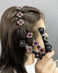 SPARKLING CRYSTAL STONE BRAIDED HAIR CLIPS (PACK OF 3)