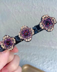 SPARKLING CRYSTAL STONE BRAIDED HAIR CLIPS (PACK OF 3)