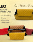 LEO EYEWEAR GLASSES CASE CROSS STICHED