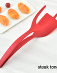 2 in 1 Grip and Flip Spatula Tongs